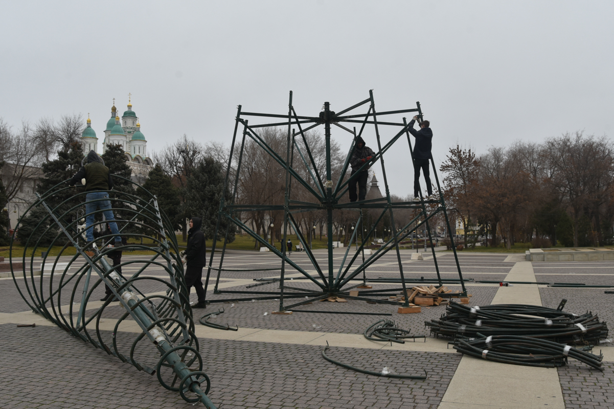 DSC 5806 В Астрахани происходит монтаж главной ёлки города: кадры приближения Нового года