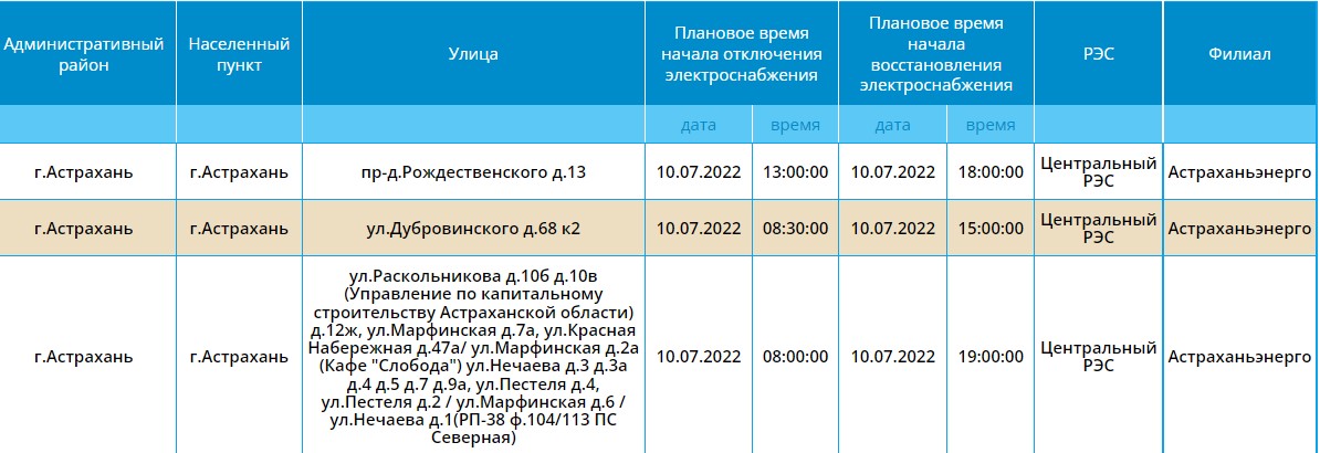 Screenshot 2 10 июля в Астрахани не будет массового отключения света
