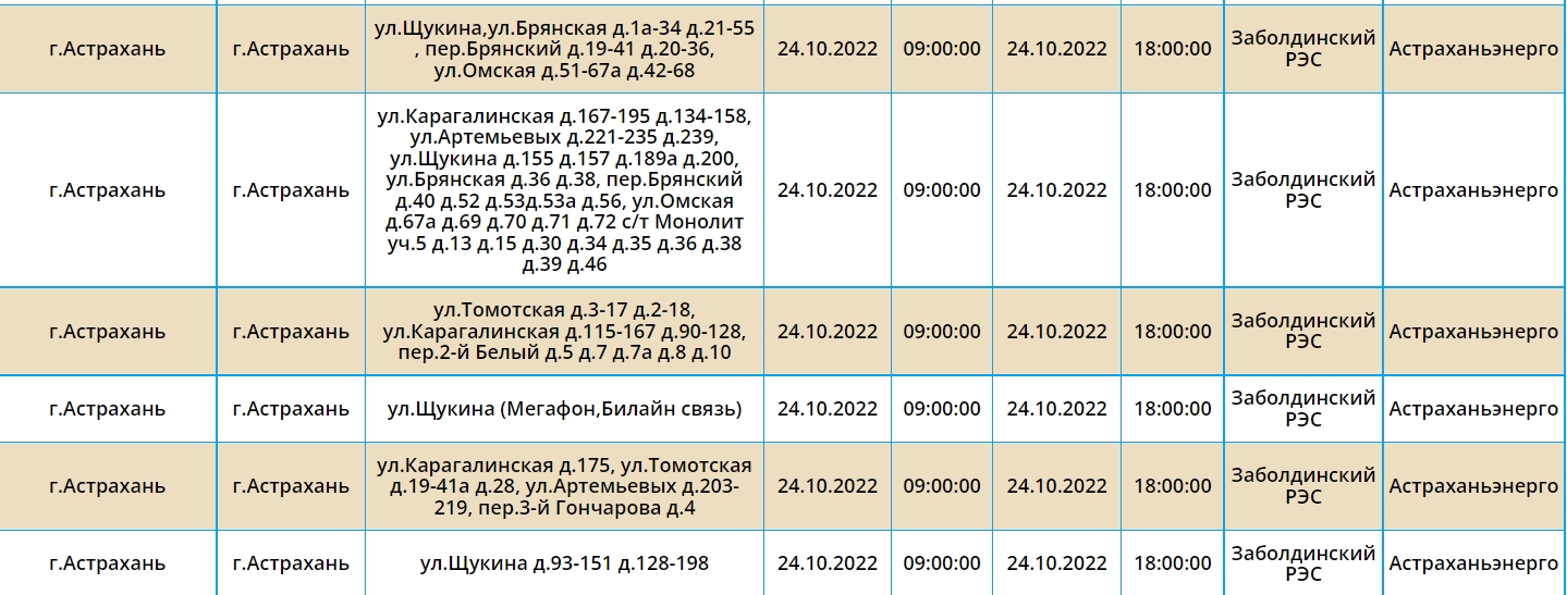 23 10 2022 211412 Более 100 домов в Астрахани останутся без света 24 октября